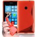 Nokia Lumia 520 - TPU Soft S Wave Pattern Protective Phone Cover Case - Matte Clear Red